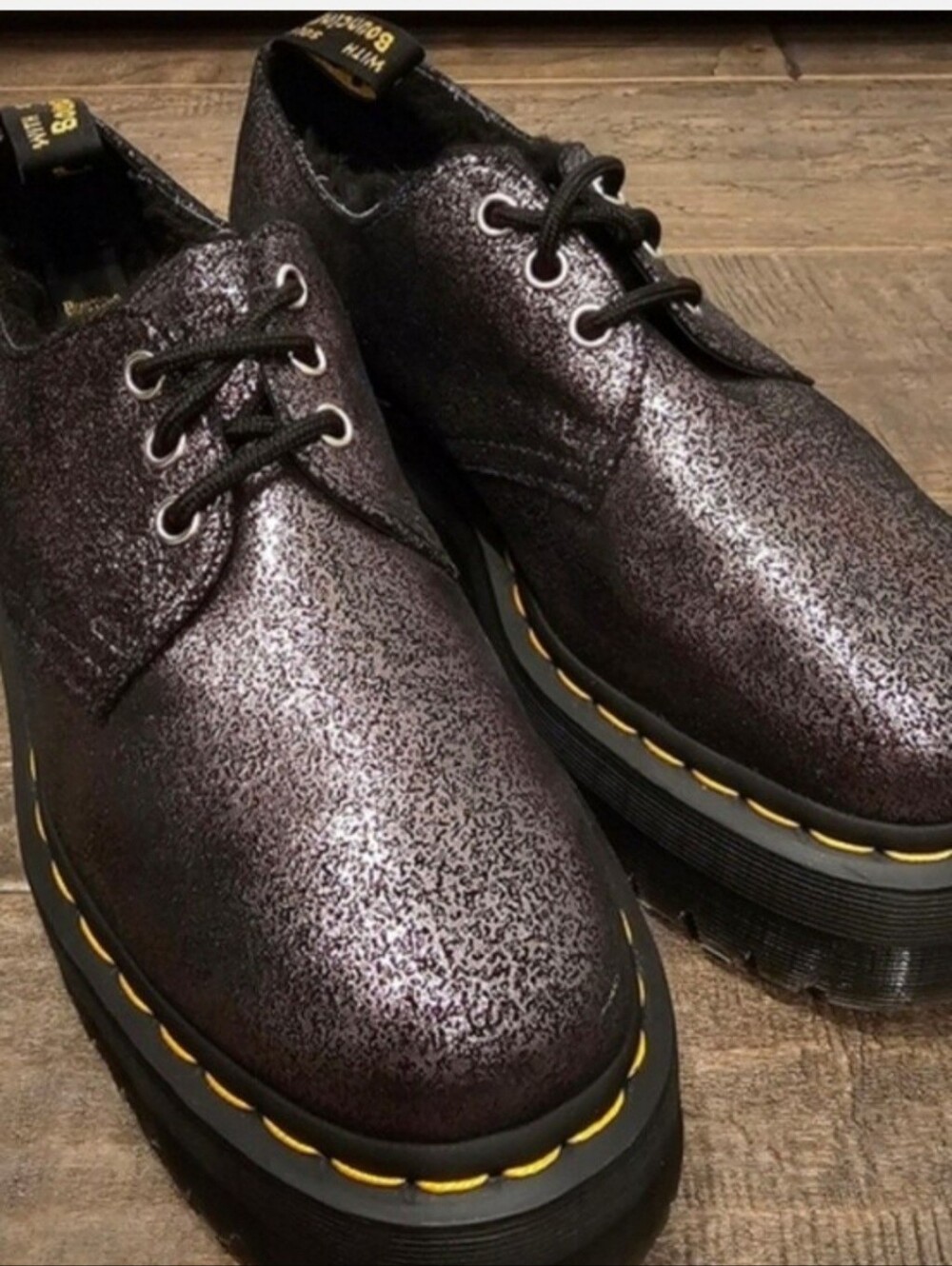 NEW! Dr Martens Platform 1461 3 Eye Metallic Oxfords Womens Size 8 - Picture 6 of 16